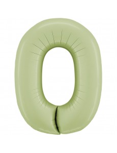 Balão Número 0 Verde Pastel